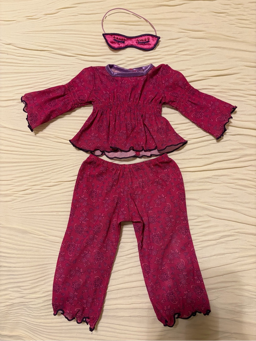 American Girl Retired Just Like You Paisley Pajama Set Sleep Mask